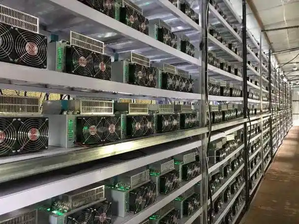 An advanced mining rig being set up in a professional mining facility