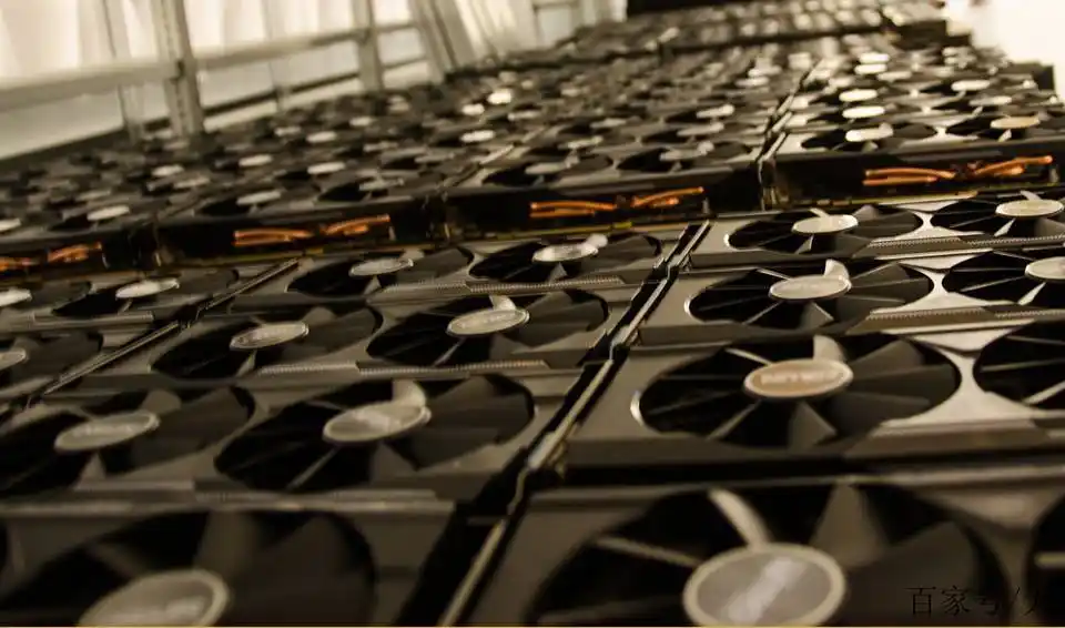 A large mining farm with rows of mining rigs operating efficiently.